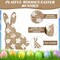 6-Piece Easter Bunny Wooden Signs – Cute Bunny & Easter Egg Table Centerpiece Decorations with Rope for Home & Tiered Tray Décor